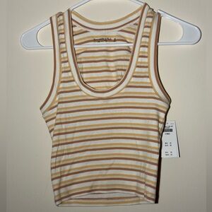 NWT Abercrombie Striped Cropped Ribbed Tank